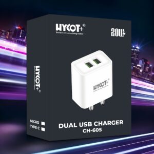 CH605 •20W Double USB Charger Type C
