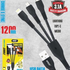 3in1 Usb Cable 3.1A 1200mm