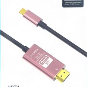 USB Type-C to HDMI Cable used to connect USB-C laptops, tablets, or phones