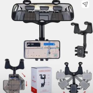 Car Phone Holder with 360° Rotation, Retractable